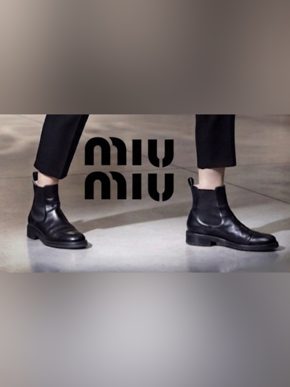Authentic Miu Miu luxury designer vintage black leather ankle boots sz 9